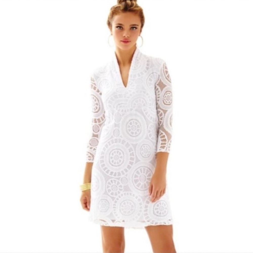 Lilly Pulitzer White Lace Midi Dress A0182